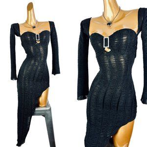 Vintage black goth corset dress
